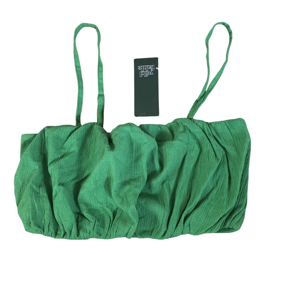 NWT Wild Fable Tube Top Halter Bandeau Crop Top Green Womens L
